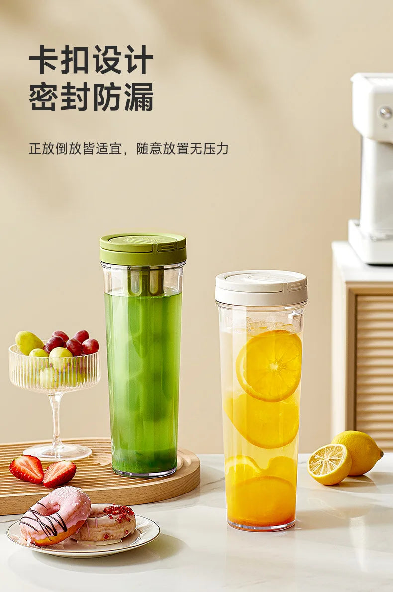 1L Manual Cold Brew Coffee Maker with Handle High-capacity Water Bottle Summer Portable Juices Tea Fruit Coffeeware Pot
