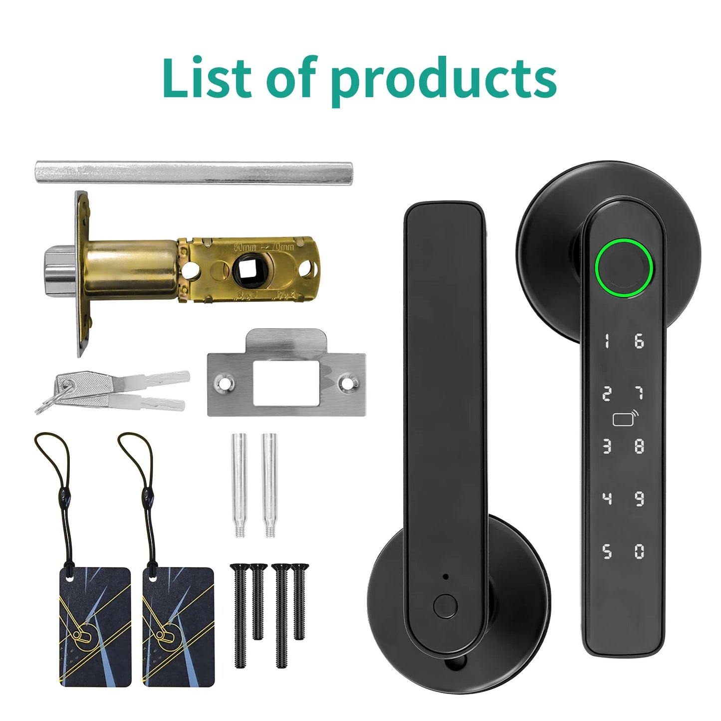 Tuya 5-in-1 Door Lock Smart Home Products Fingerprint Locks	Remote Control App Unlock Support Password IC Card Key Unlock
