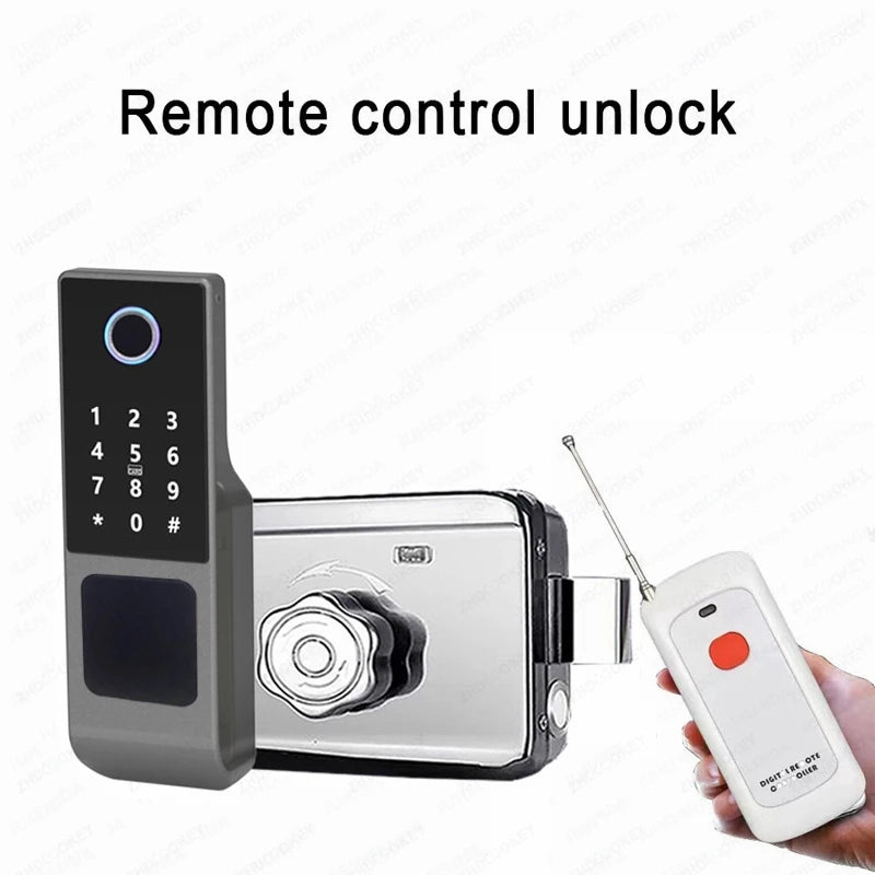 Outdoor Waterproof Tuya Smart Lock with Remote Control IC Card Digital Key-pad Electronic Biometria Security Lock For Gate Door
