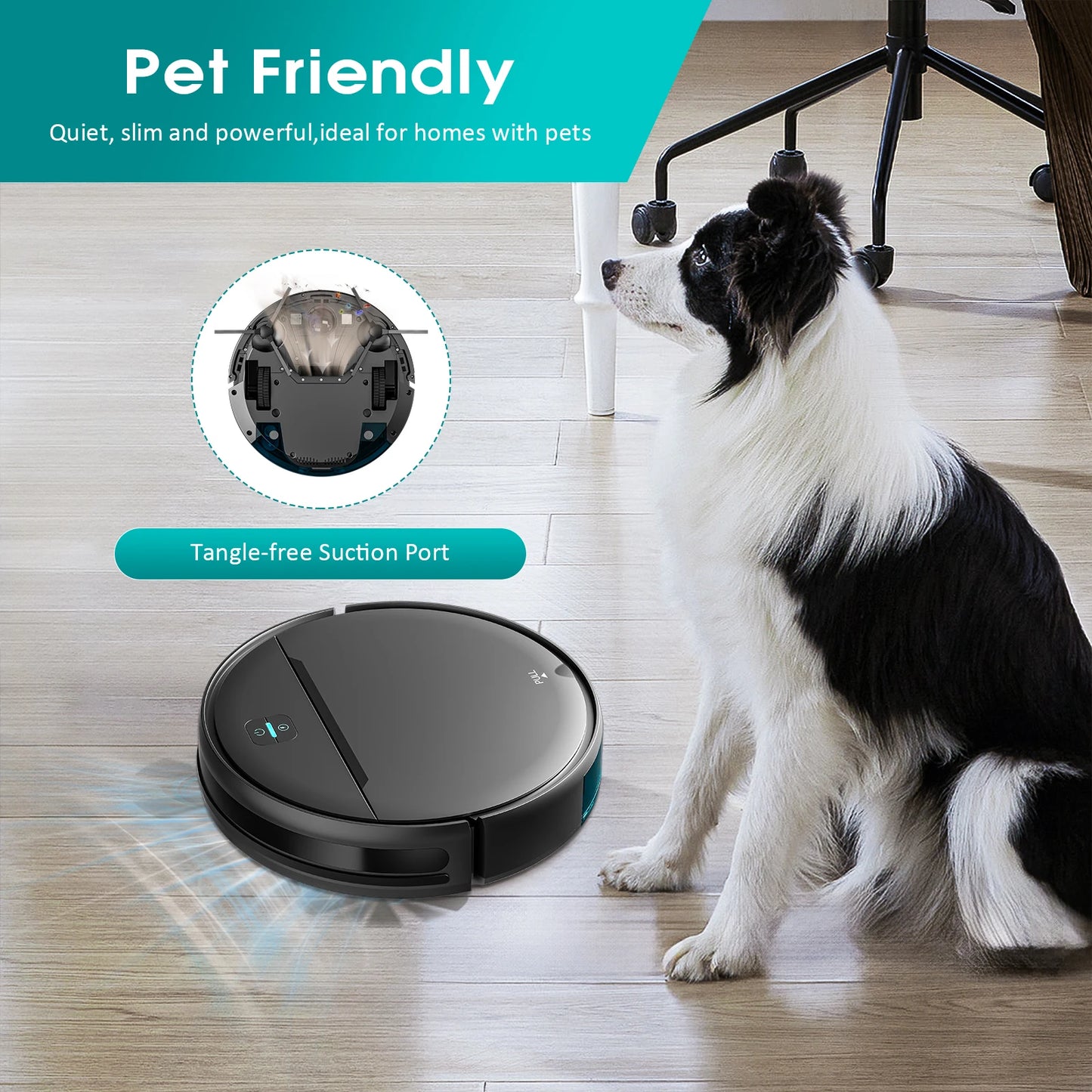 Noreter Robotic Vacuum 35KPa Auto-Charge/Vacuum-Mop 2-in-1 Programmable Cleaner Hardwood/Tile/Carpet Smart Cleaning System