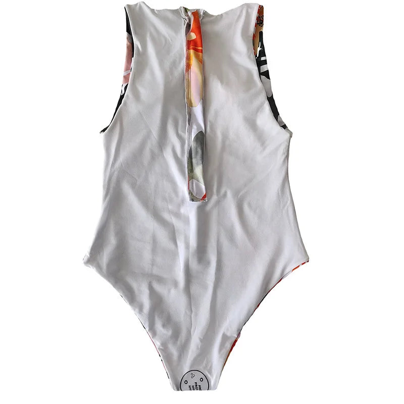 2023 Summer Conservative Tropical Plant Printing Bikini One-piece Swimsuit Beach Bikini Mini Micro Hot