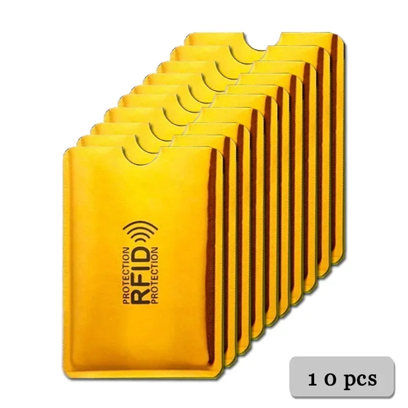 5/10/20pcs Portable Anti Rfid Wallet Blocking Reader Lock Bank Card Holder Id Bank Card Case Protection Metal Credit Card Holder