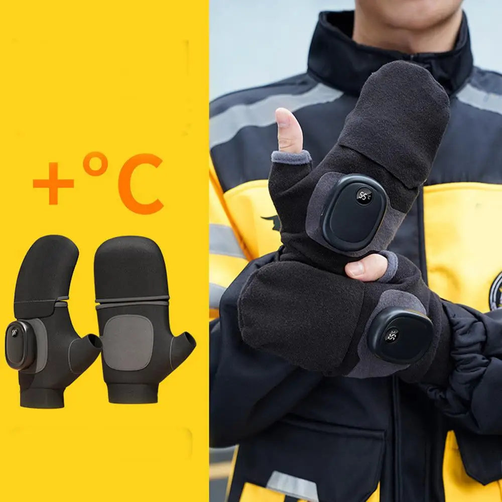 Heated Gloves For Men Men Women USB Fingerless Winter Heated Gloves USB Hand Warmer Gloves For Typing Cycling Skiing With 3
