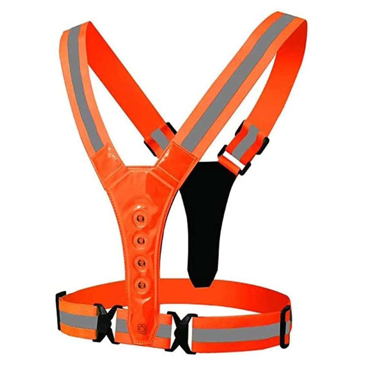 High Visibility Safety Reflective Vest USB Rechargeable LED Running Light Adjustable Cycling Vest Night Warning Work Sports Vest