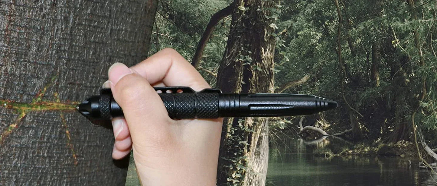 Military Tactical Pen, Professional Self Defense Pen, Emergency Glass Breaker Pen - Tungsten Steel, Writing Tool with 6 Refill