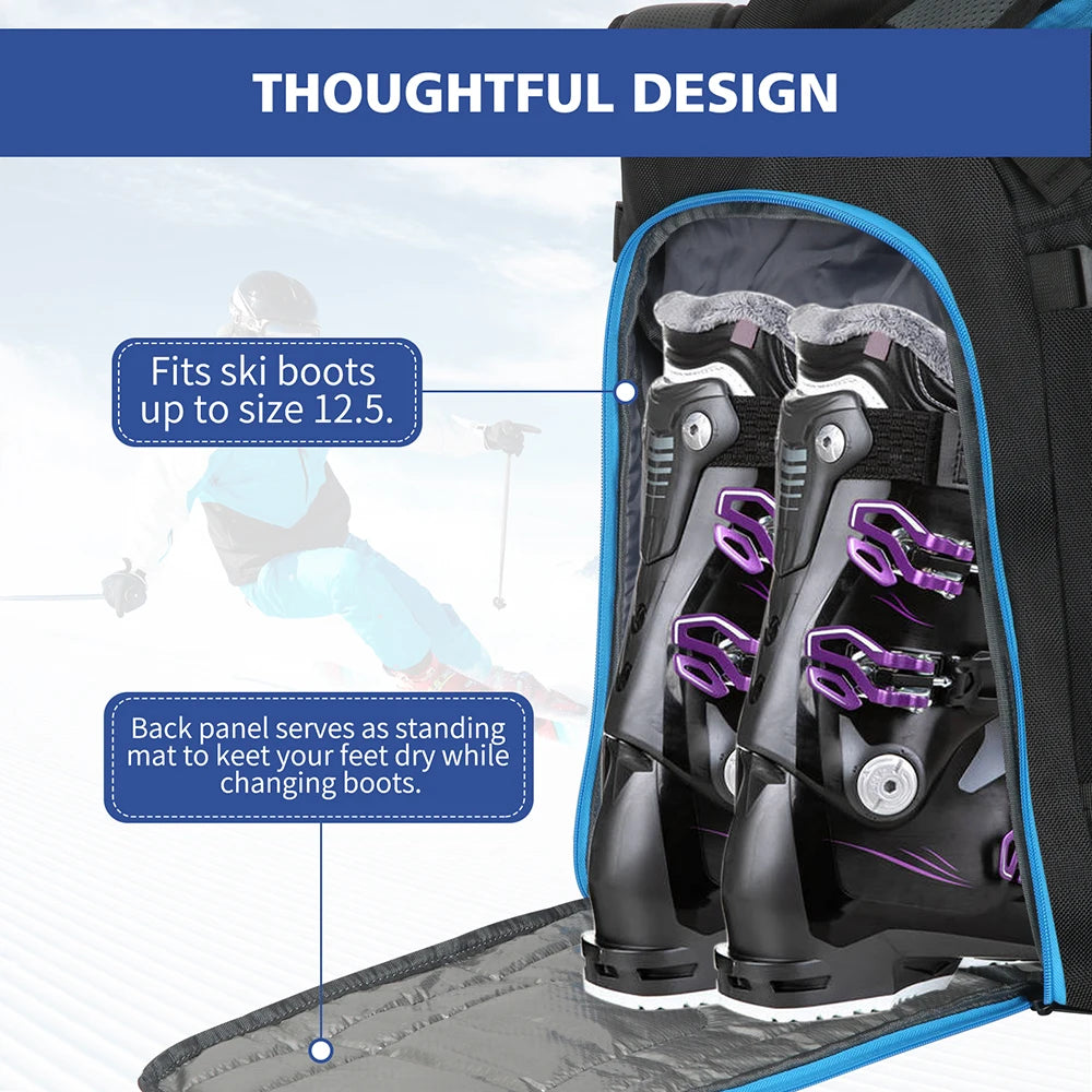 Ski Boots Bag Outdoor Skiing Capacity Large Backpack Unisex Dry Wet Separation Waterproof Storage Helmets Boot Gloves Snowboard