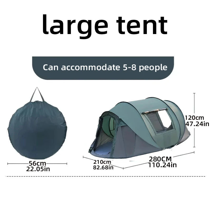 5-8 People Quickly Open Fully Automatic Pop-up Tent, Waterproof Camping Boat Tent, Portable Outdoor Tent For Travel