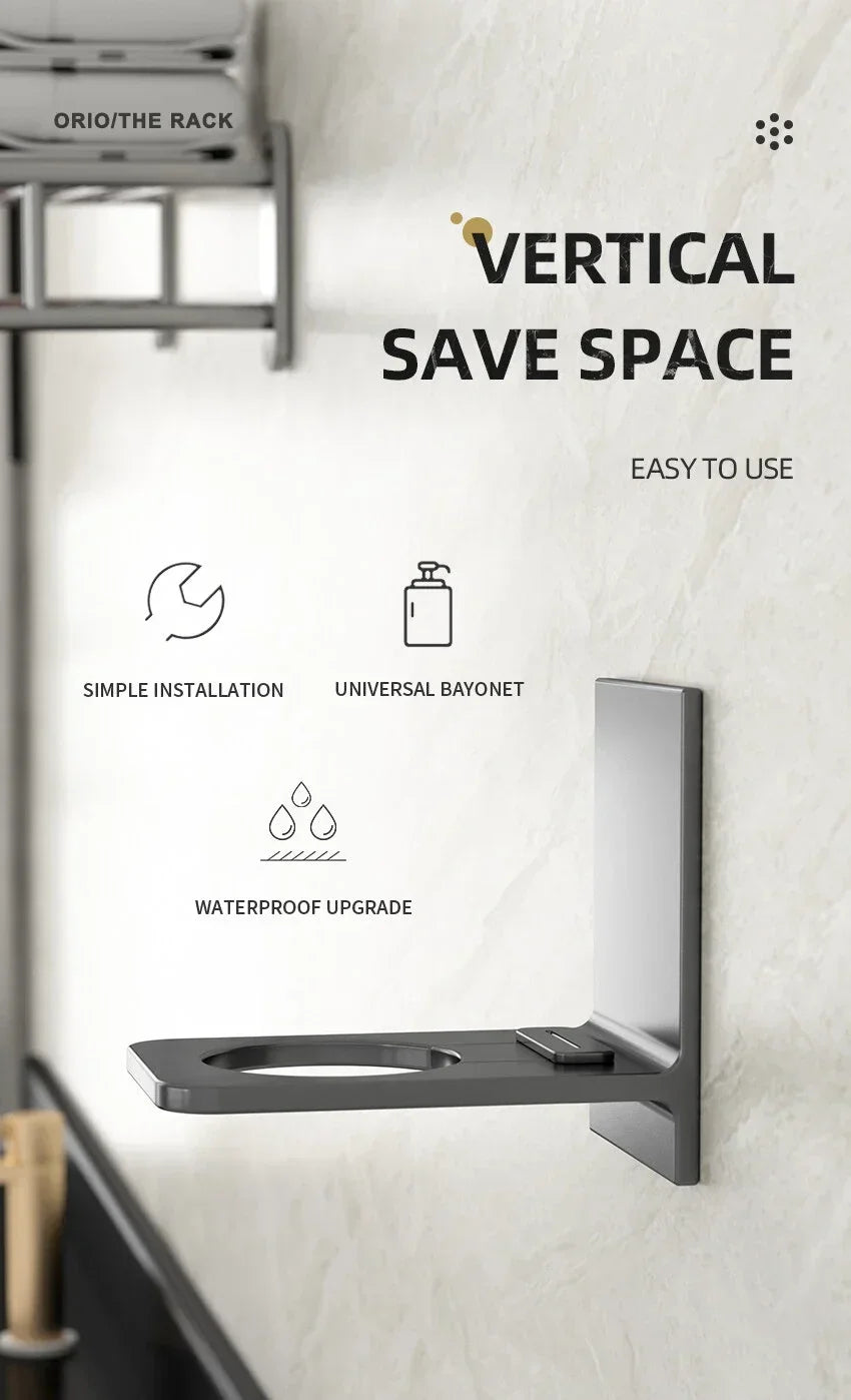 2025 Space Aluminum Shower Gel Bottle Rack Adjustable Shampoo Hanger Hook No Drill Wall Mounted Universal Soap Dispenser Holders