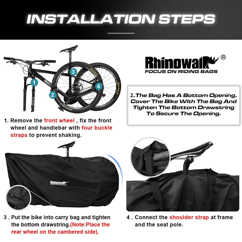 Rhinowalk Road Bicycle Storage Bag Cover Portable Fits 27.5" And below MTB/700C Road Bike Light Bike Travel Carry Shoulder Bag