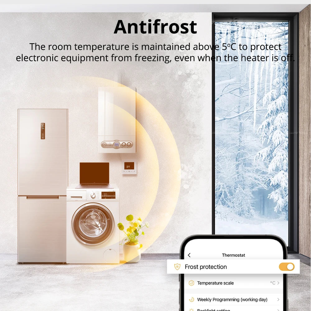 Beok Smart Home Tuya WIFI Thermostat Battery-powered Thermoregulator  for Gas Boiler Smart Life Work with Alexa Google Home