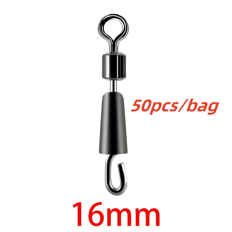 30/50PCS Bearing Swivels Ball Bearing Swivel Solid Rings Fishing Connector Ocean Boat Quick Fast Link Connector