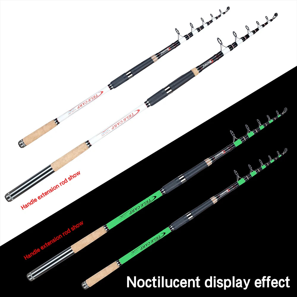 BIUTIFU 3.75lbs Telescopic Carp Fishing Rods 3.0/3.6/3.9/4.2m T800 Carbon Travel Spinning Surfcasting 40-180g Lake Sea Hard Pole