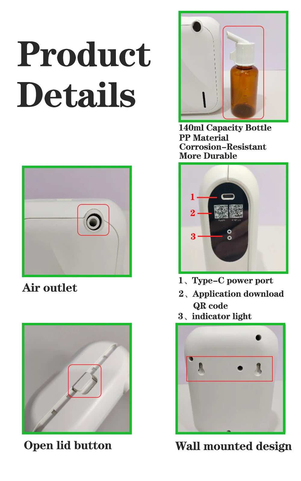 Coverage 200m³ Scent Machine Hotel Aroma Diffuser Wall Mounted Essential Oil Diffuser For Home Fragrance Bluetooth APP Control