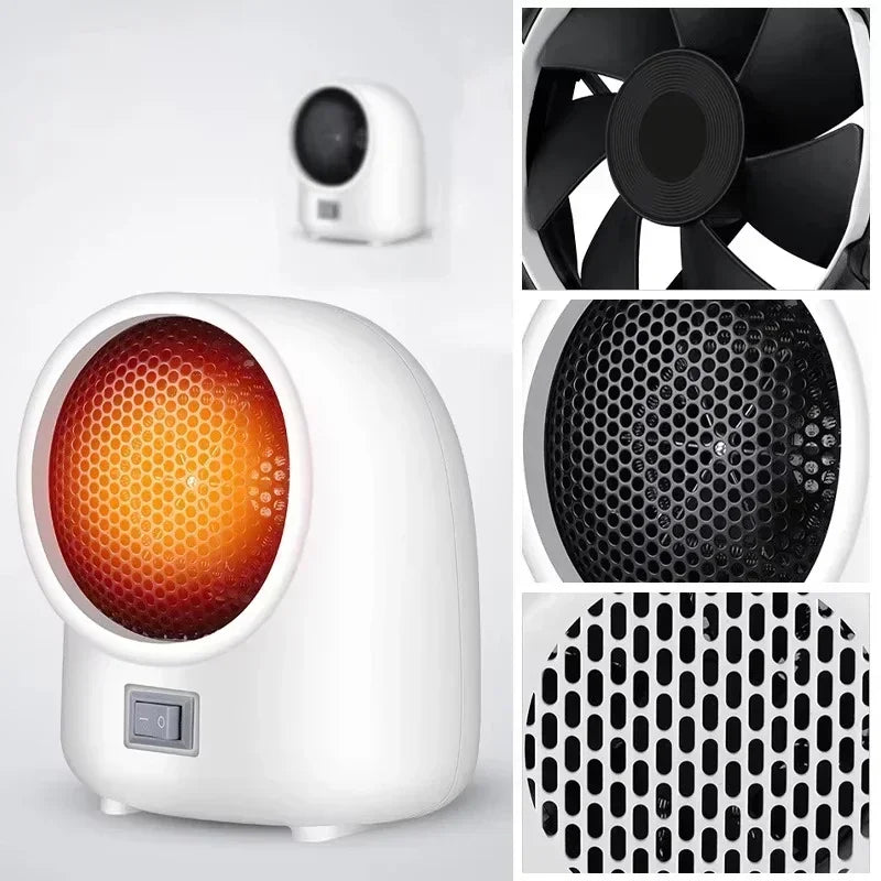 400W Mini Electric Heater 2-speed Quick Heating Home Electric Heater 220V/110V Hot Fan Overheating Protection Air Heat