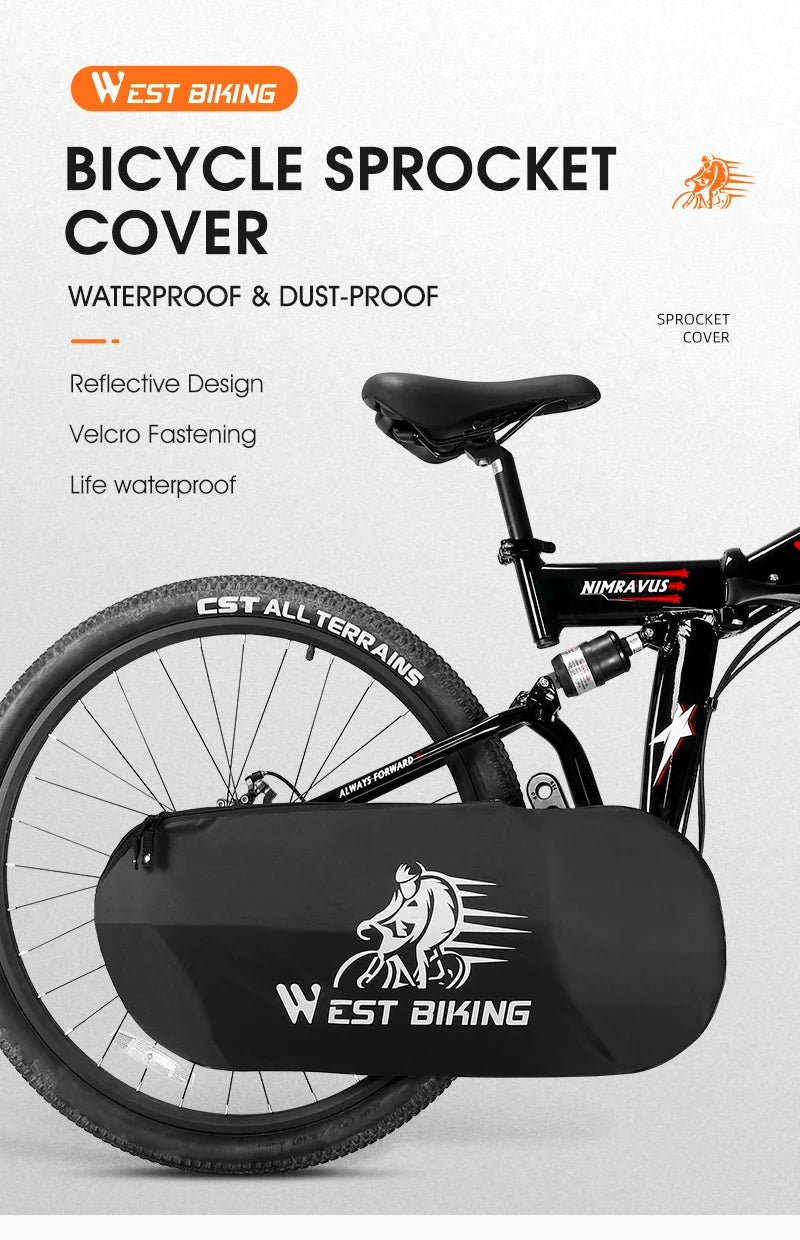 WEST BIKING Bicycle Chain Protector Cover Waterproof Dustproof MTB Road Bike Chainwheel Protection Cover Cycling Equipment