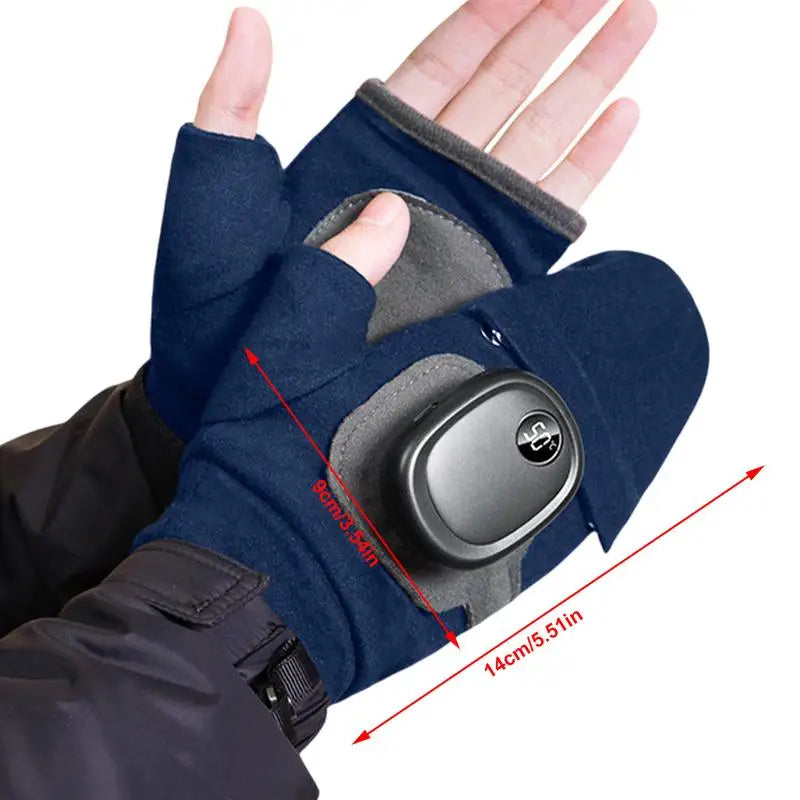 Heated Gloves For Men Men Women USB Fingerless Winter Heated Gloves USB Hand Warmer Gloves For Typing Cycling Skiing With 3