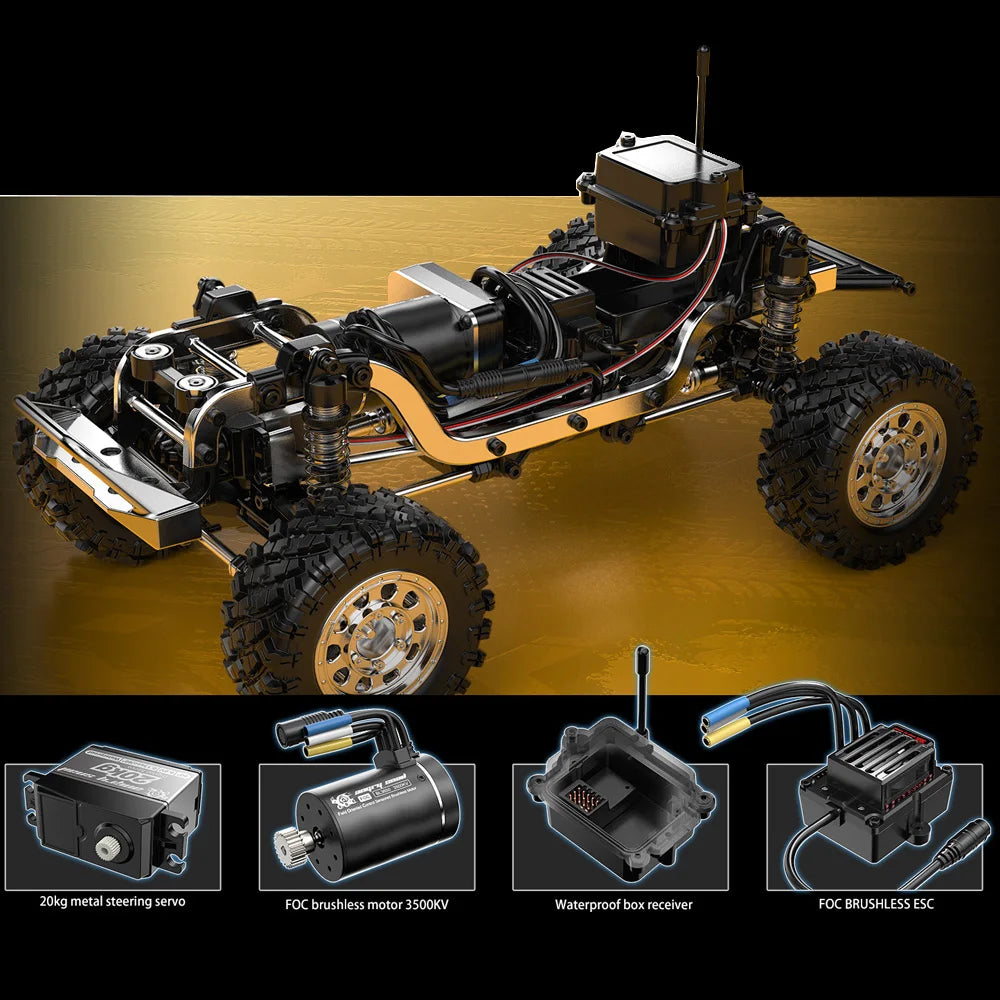 HYPER GO MJX H12Y+ H12Y 1/12 RC Car 4WD Brushless 2.4G Remote Control Cars Off-Road RC Truck