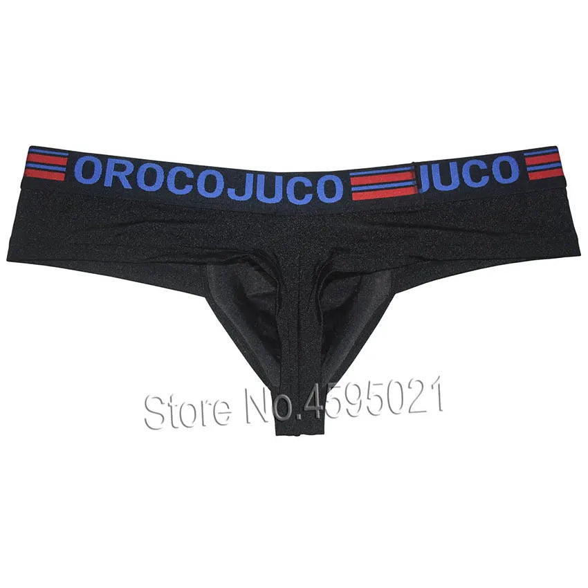 Cheeky Men's Boxers Shorts Thong Brazilain Underwear Bulge Pouch Male Bikini Briefs Micro Trunk 1/3 Rear Coverage Underpant Soft