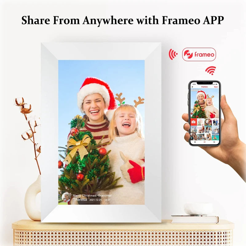 Frameo Digital Picture Frame 10.1 Inch 32GB/64GB Smart WiFi digital photo frame with 1280x800 IPS HD Touch Screen Wall Mountable