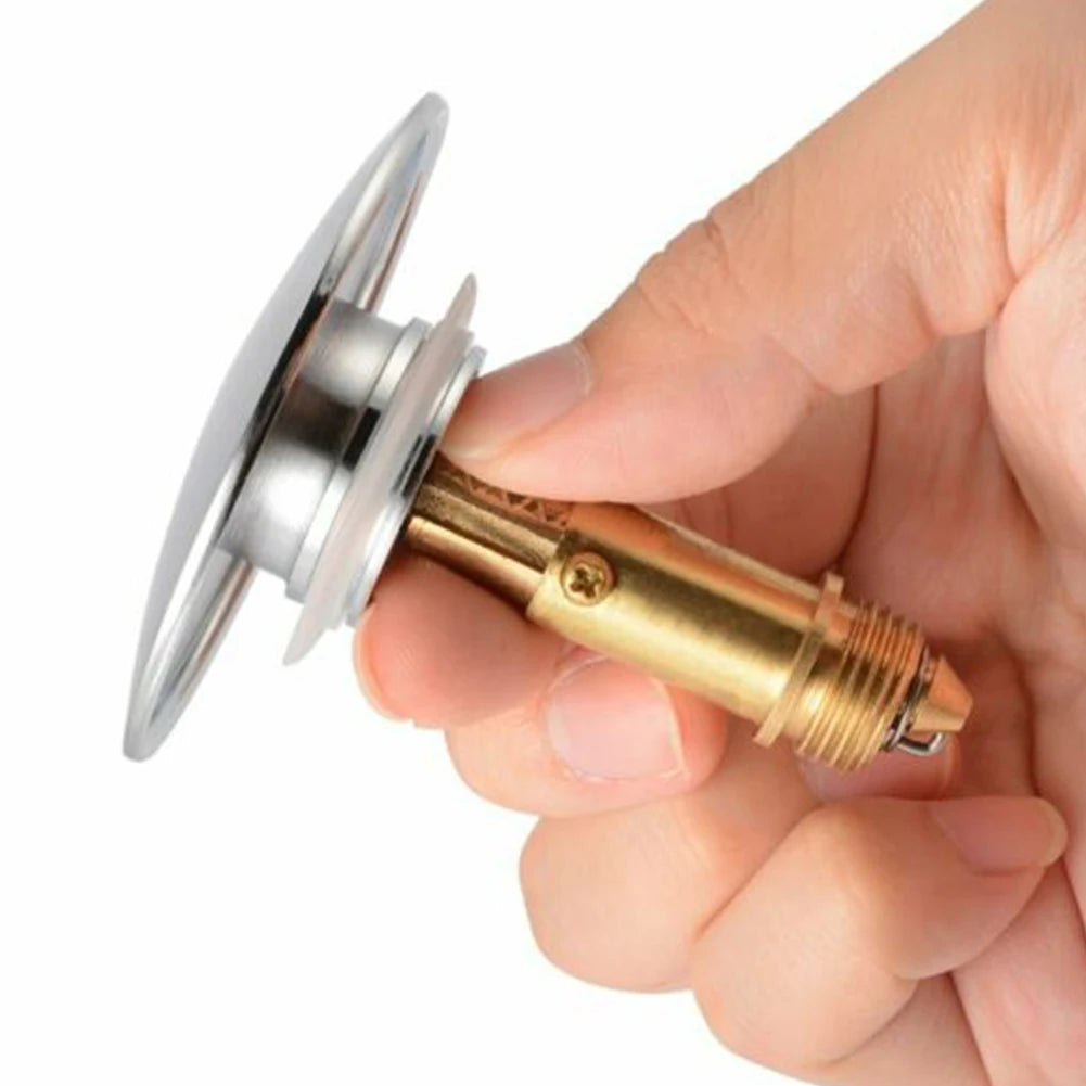 Brass Chrome Pop Up Basin Waste Drain Filter Bathroom Sink Push Button Click Clack Plug Hair Catcher Bathtub Drain Stopper
