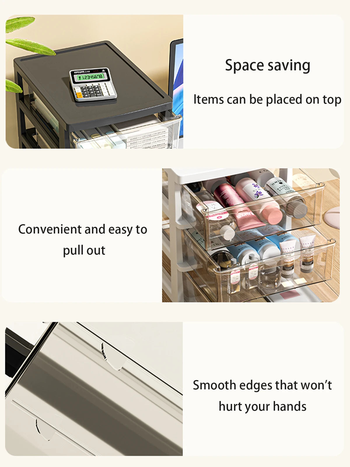 2-6Layers Medium Desktop Storage Box with Drawer Heightened Table Organizer Plastic Office storage cabinet  for home Stationery