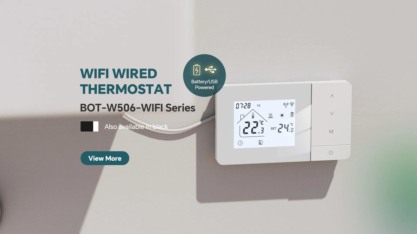 Smart Tuya WiFi Thermostat for Gas Boiler Heating /Cooling Powered by Battery/USB Works With Alexa Google Home