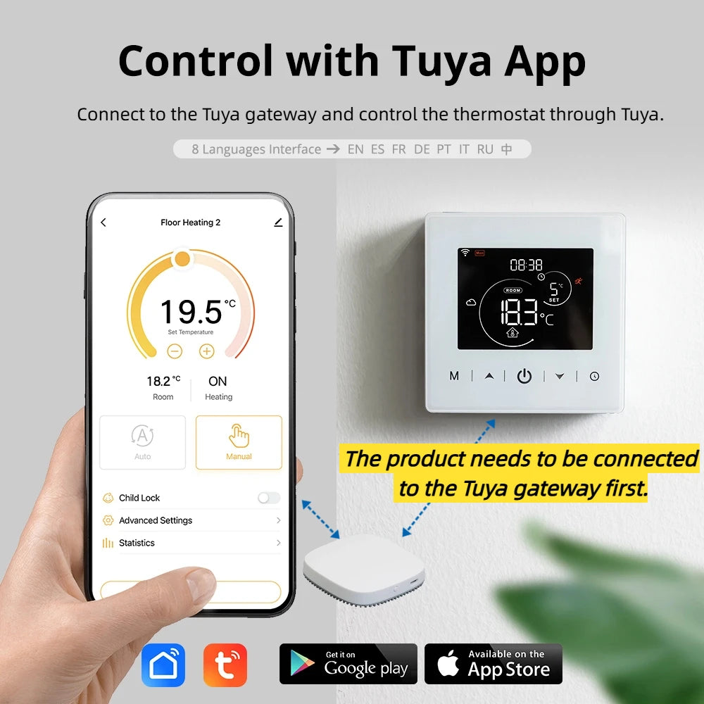 Beok Smart Home Tuya WIFI Thermostat Battery-powered Thermoregulator  for Gas Boiler Smart Life Work with Alexa Google Home