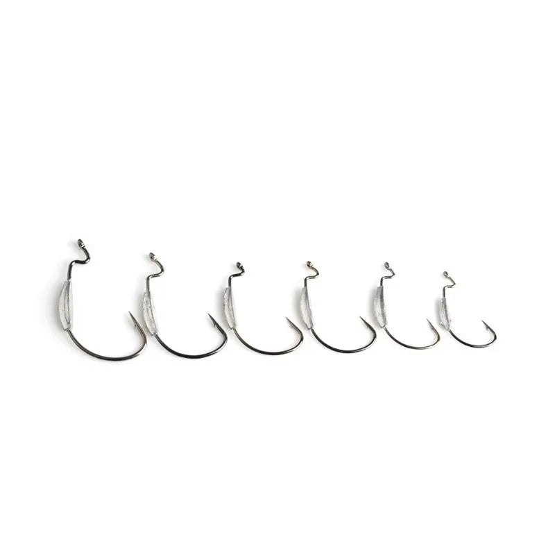 NGB 5PCS High Carbon Steel Offset Fishing Hook Lure 1/0# 2/0# 3/0# 4/0# 1# 2# Texas Jig Head Crank Hook Worm Soft Bait Hooks