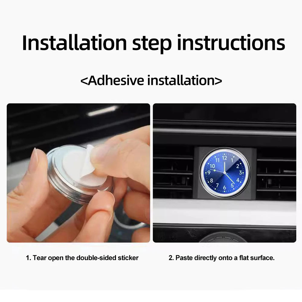 40Mm Luminous Car Clock Waterproof Mini Electronic Clock Quartz Watch Bicycle Motorcycle Watch Auto Dashboard Clock In Car