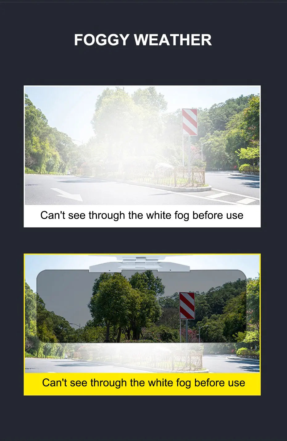 SEAMETAL Car Sun Visor HD View Day and Night Car Anti-glare Sun Visor Sun UV Blocked Clearly View Safety Driving Accessories