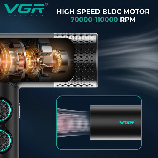 VGR Hair Dryers Professional Air Blower Negative Ion Hair Dryer 110000 RPM Hair Dryer Machine BLDC Motor Barber Salon V-401