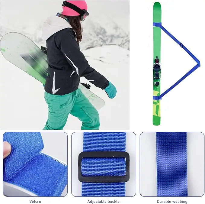 Outdoor Skis Fixing Band Ski Brake Retainer Skiing Straps Skijoring Skis Fixing Band Wrap Snowboarding Straps Sled Ski Accessary