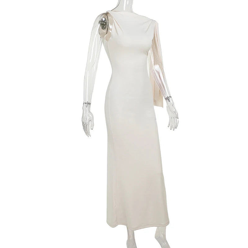 Women's Hot Sweetheart Long Dress New Fashion Asymmetric Temperament Slim Package Hip Simple Tie Dresses