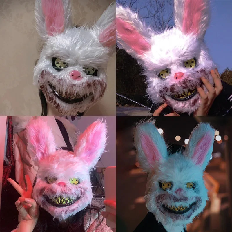 Cartoon Bear Rabbit Halloween Cosplay Face Mask Fancy Party Stage Make-up Scary Head Cover Carnival Costume Prop Masquerade Mask