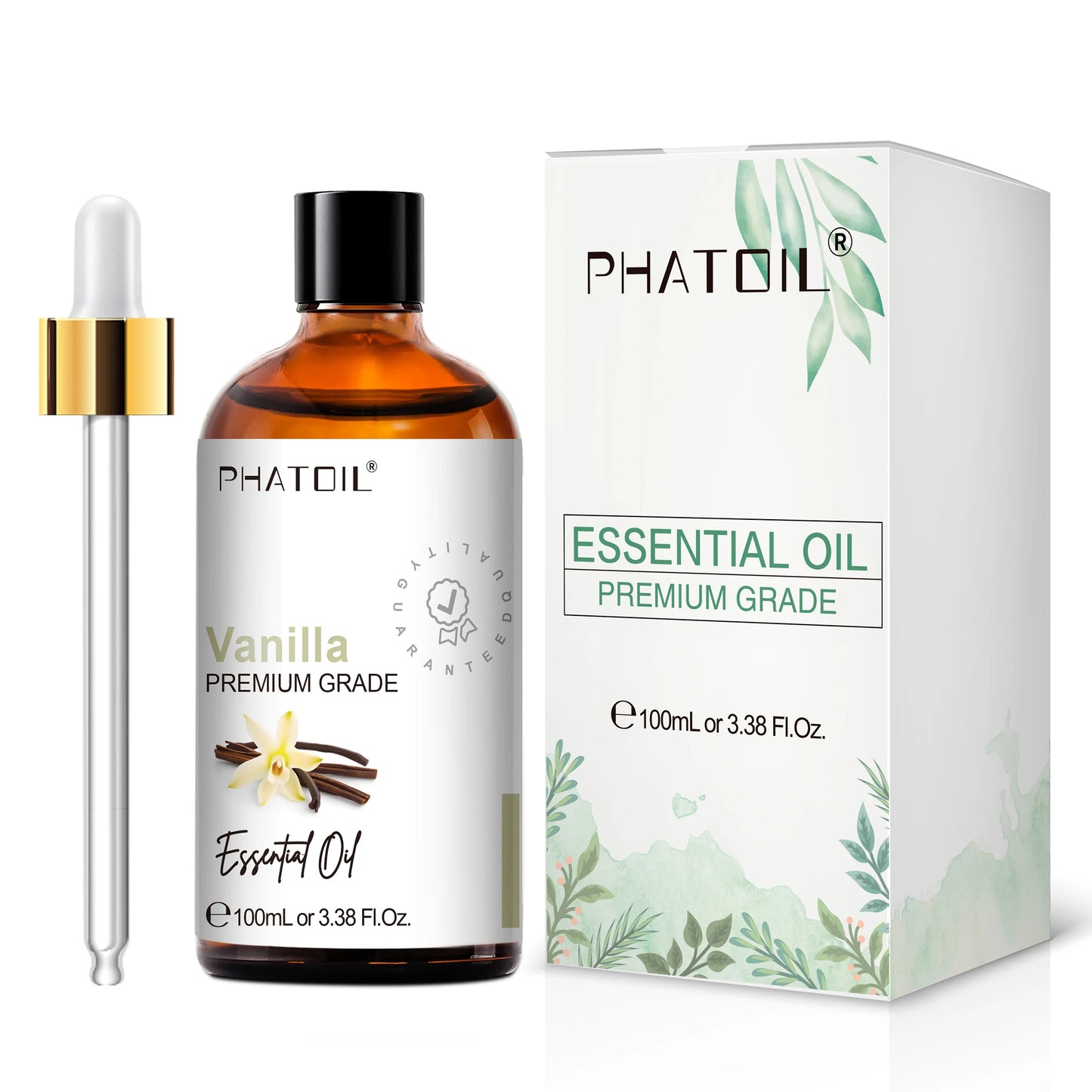 PHATOIL 100ml Pure Aromatherapy Essential Oil For Diffuser, Massage & Skin Care-Eucalyptus Peppermint Vanilla Bergamot Tea tree