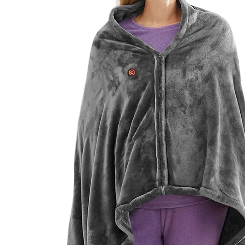 Office Wearable USB Electric Heated Blanket Washable Body Warmer Blanket Home 5v 3 Heated Level Throw Blanket 9 Heated Areas