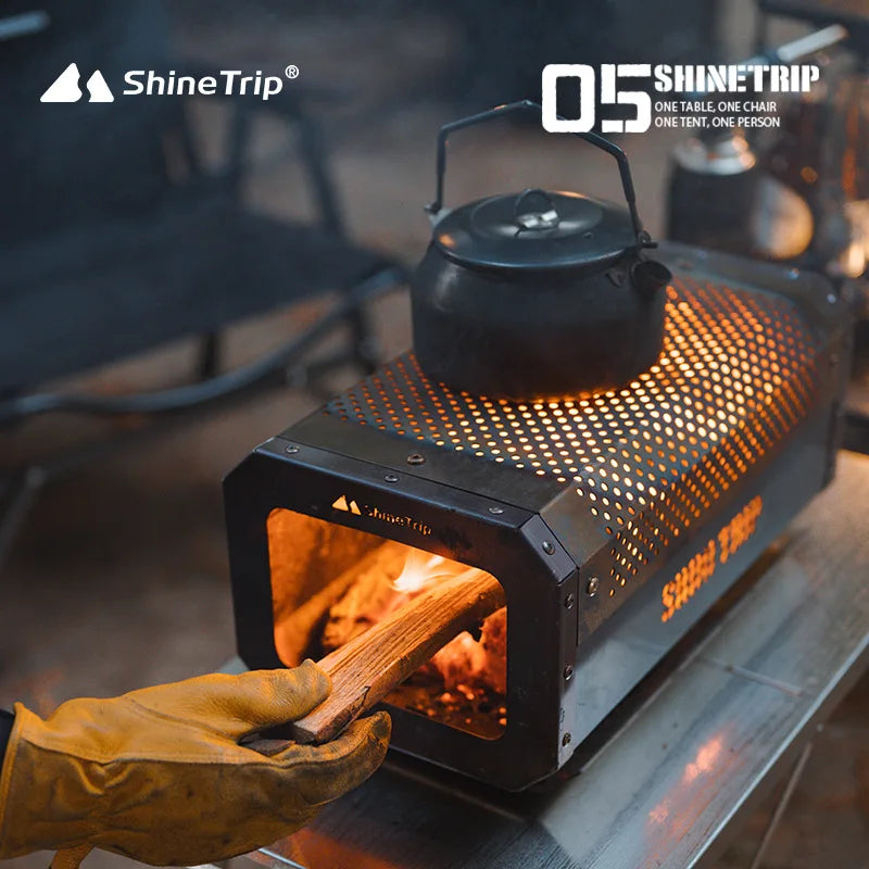 ShineTrip Camping Portable Stainless Steel Folding Table BBQ Heat Resistant Table Outdoor Honeycomb Tabletop Incinerator