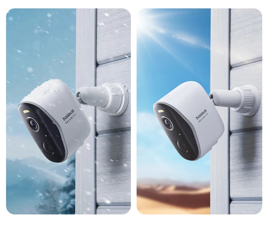 Baseus Security Protection Outdoor Camera N1 Series 2K 2-Cam Kit Wireless Home Security 210-Day Battery Life HomeKit 16TB Memory