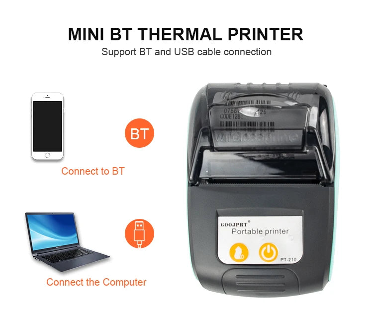 Mini Receipt Printer Portable, Bluetooth, Ticket ,Bill Receipt, POS, iOS/Android