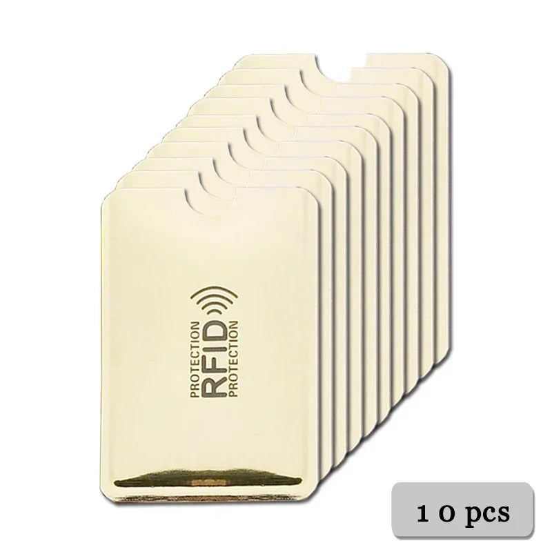 5/10/20pcs Portable Anti Rfid Wallet Blocking Reader Lock Bank Card Holder Id Bank Card Case Protection Metal Credit Card Holder