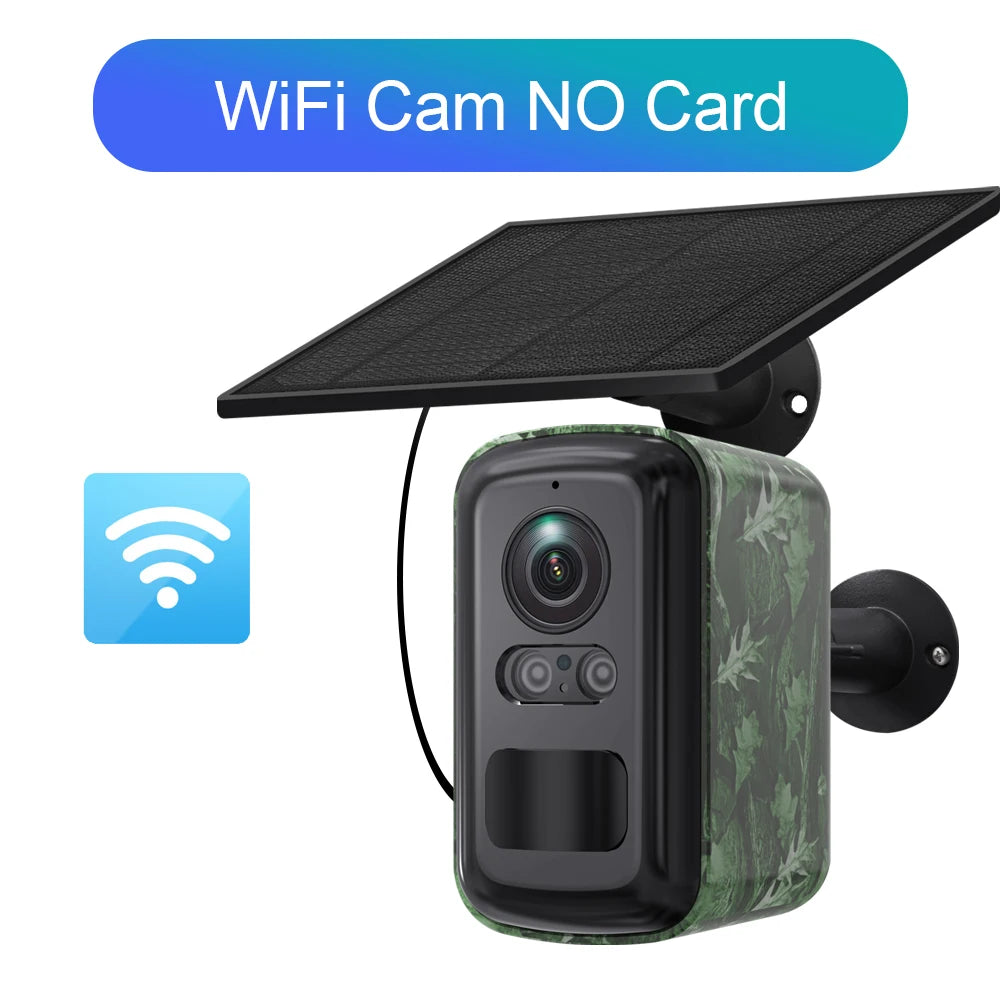 UBOX 5MP Mini 4G Solar Camera Outdoor WiFi Surveillance Camera Camouflage Wildlife Cam CCTV PIR Detection Color/IR Night Vision