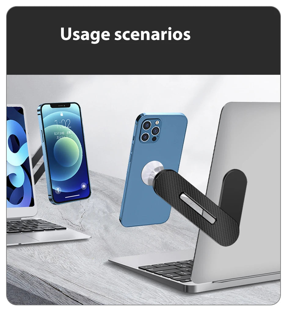 Laptop Screen Expand Magnetic Phone Holder Stand Folding Side Dual-Screen Mount For iPhone 13 14 Pro Max Xiaomi Huawei Bracket