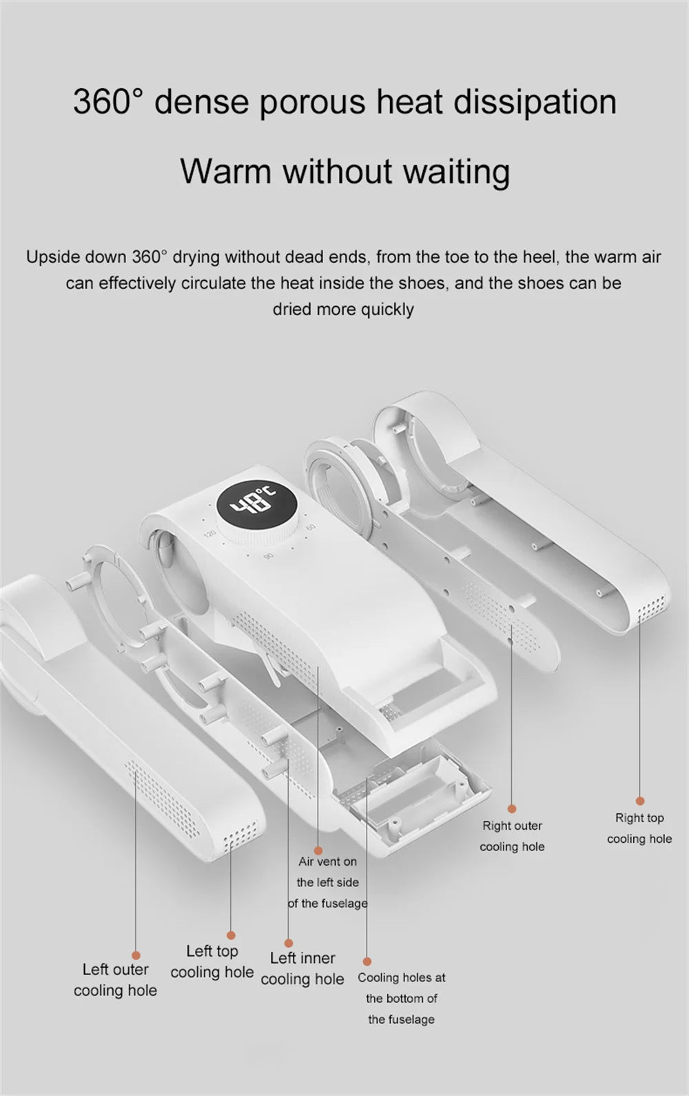 Xiaomi Shoes Dryer Machine Fast Dryer Heater Deodorizer Dehumidifier Device Foot Warmer Heater Home Portable Electric Shoe Dryer