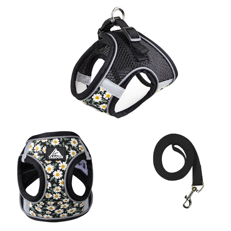 Dog Cat Harness Vest for Small Medium Dog Harness Leash Set Reflective Puppy Chest Strap Chihuahua French Bulldog Pet Supplies