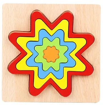 Stacking Puzzle Game Blocks Educational Toy for Kids Montessori Wooden Shape Sorting Puzzle Sensory Toys Developmental 1 2 3 4 Y