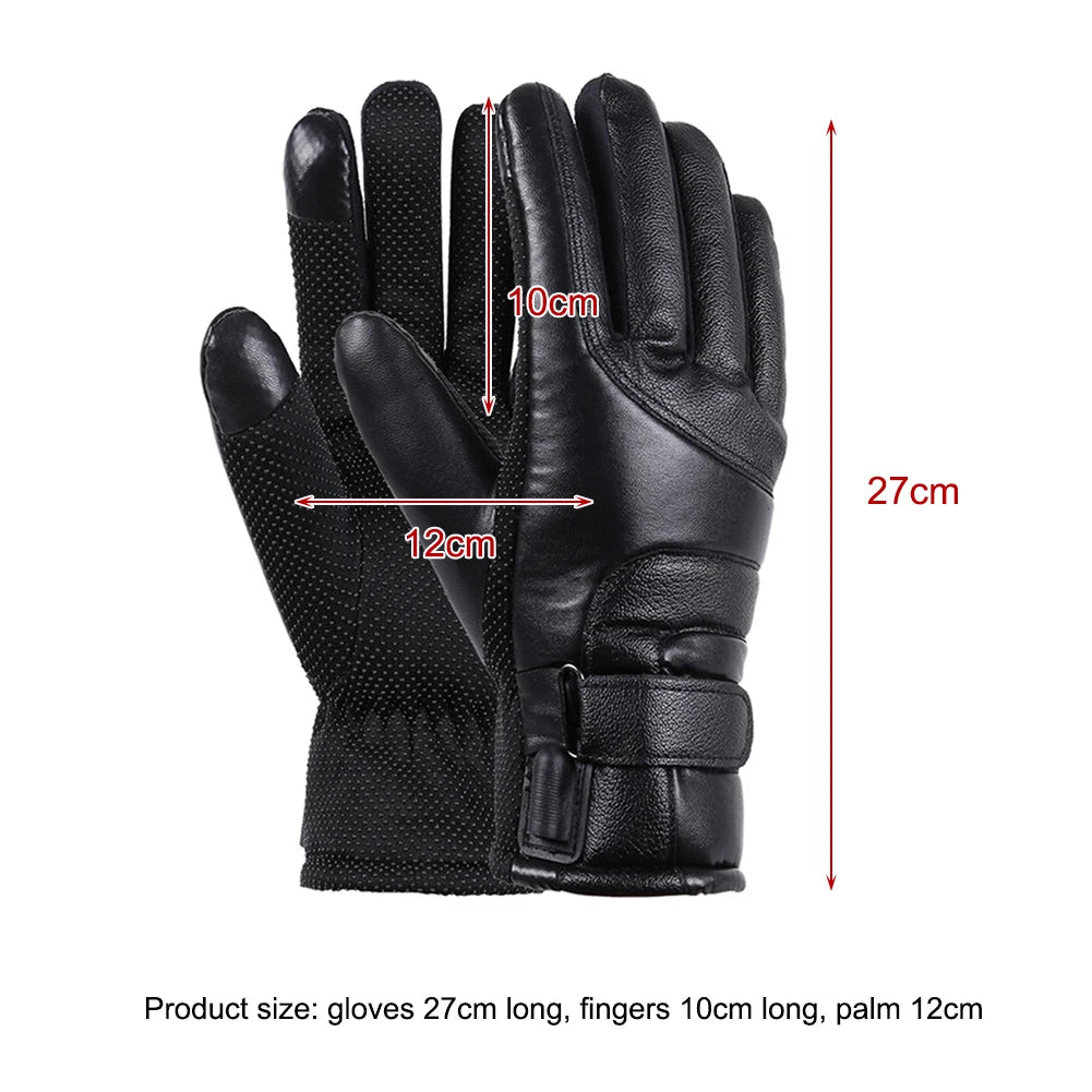 Heated Full Finger Mittens Touch Screen USB Warm Hand Heating Gloves Windproof Constant Temperature for Skiing Riding Hiking