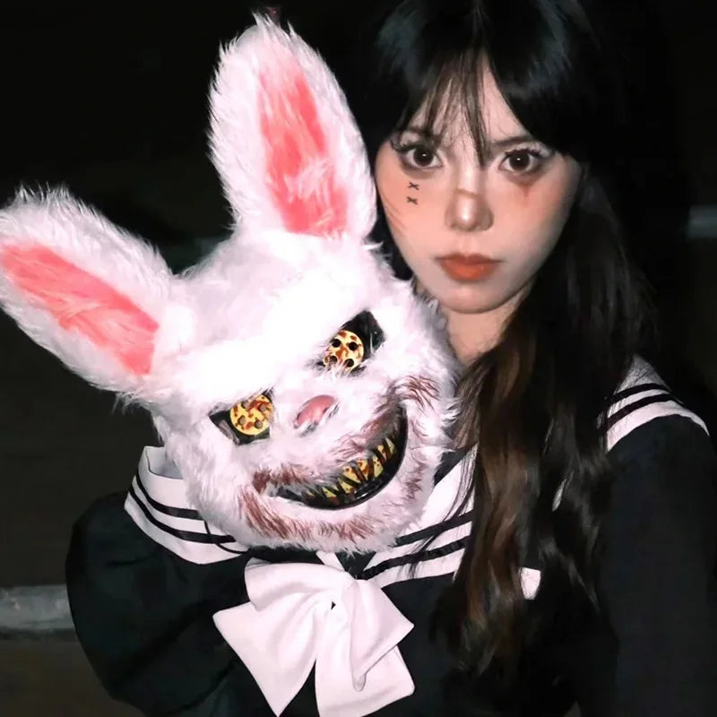 Cartoon Bear Rabbit Halloween Cosplay Face Mask Fancy Party Stage Make-up Scary Head Cover Carnival Costume Prop Masquerade Mask