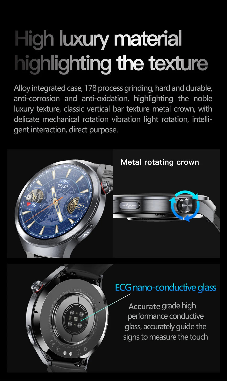 2025 New For HUAWEI Uric Acid Blood Pressure Blood oxygen Body Analysis Smart Watch ECG+PPG Clock Bluetooth call Smart watch Men