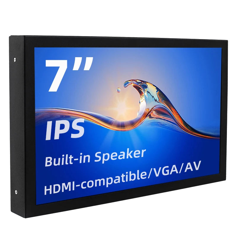 7 Inch Portable Display IPS 1024x600 LCD HDMI-compatible VGA AV Input DC Type C Power In for PC Laptop Camera TV Box DVD ScreenComputer MonitorsGoWisse.com