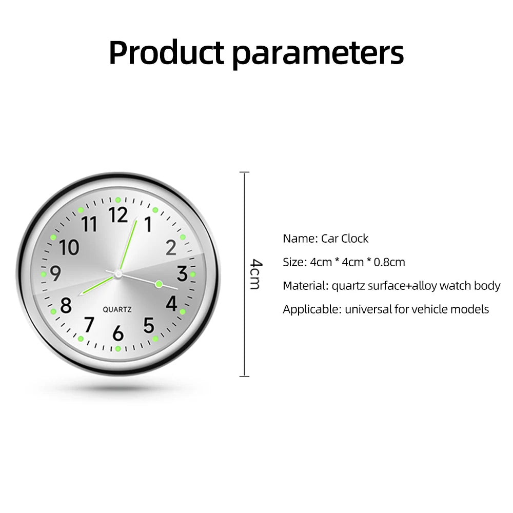 40Mm Luminous Car Clock Waterproof Mini Electronic Clock Quartz Watch Bicycle Motorcycle Watch Auto Dashboard Clock In Car